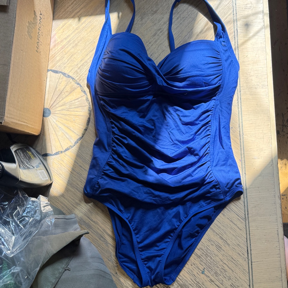 Liz Claiborne Royal Blue One-Piece Swimsuit